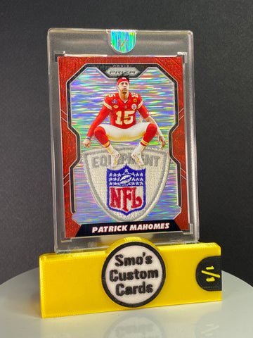Patrick Mahomes Red Wave The Jump NFL Equipment Shield Patch 1/1