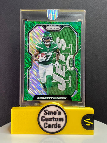 Garrett Wilson Prizm Green Shimmer Jets Patch 1/1