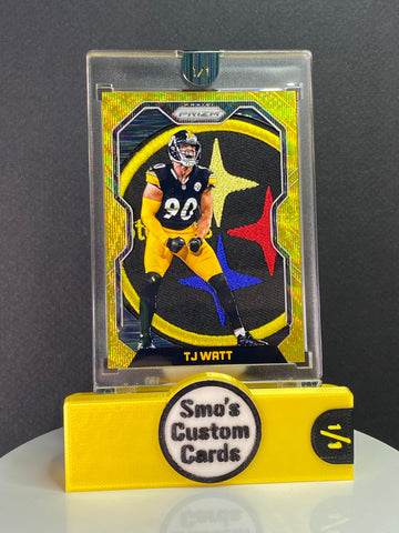 TJ Watt Prizm Gold Wave Sack Attack Steelers Patch 1/1