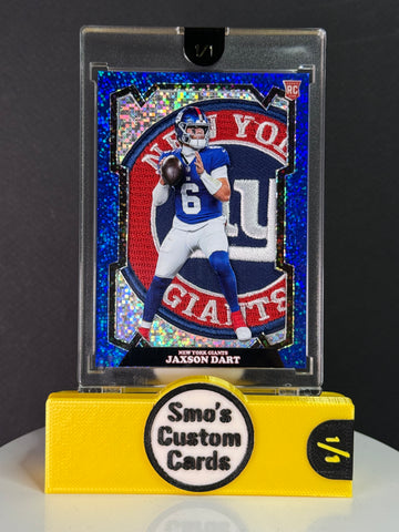 Jaxson Dart Blue Sparkle RC NY Giants Patch 1/1