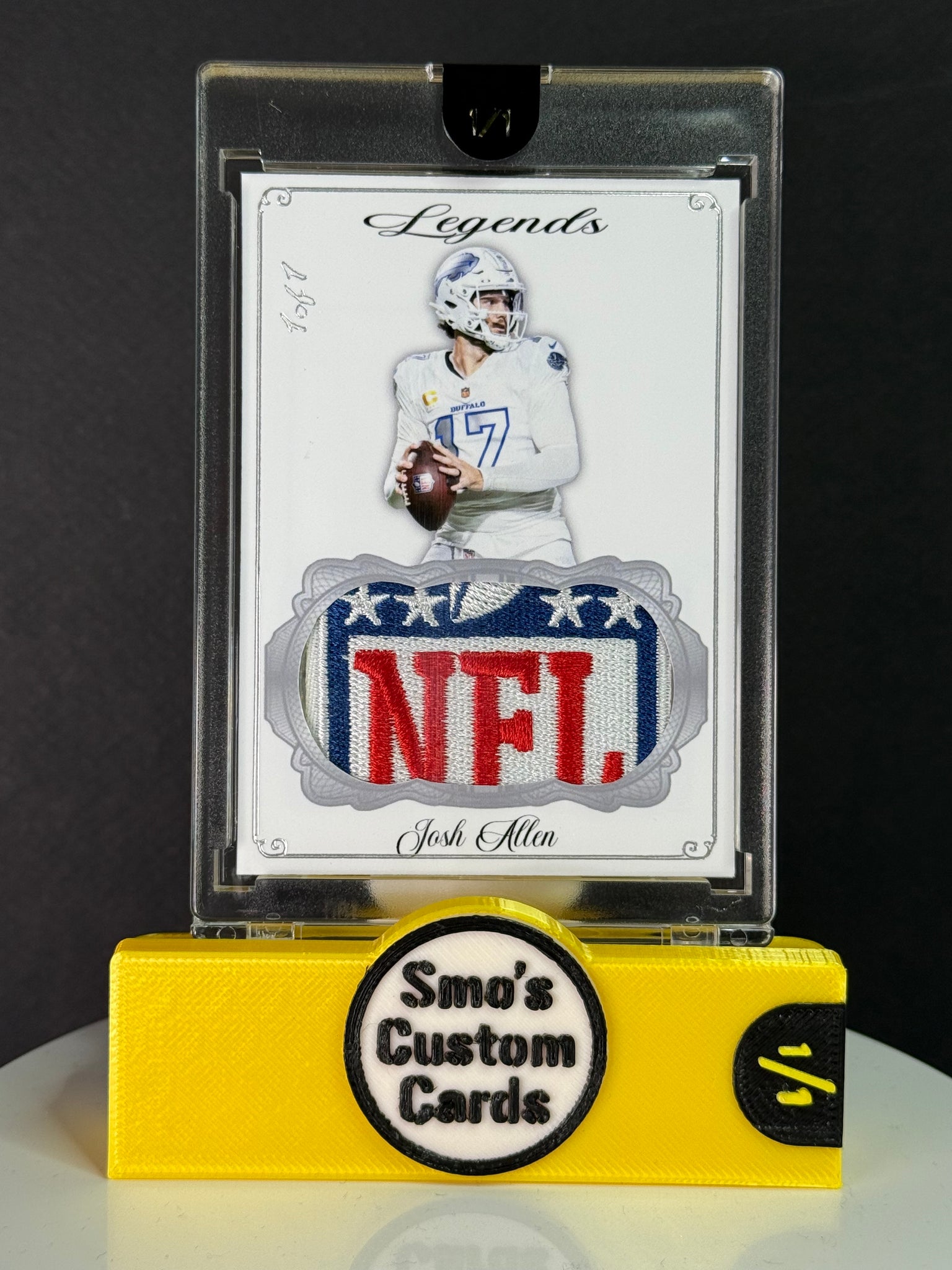 Josh Allen Legends Silver Ice Alt Uniforms NFL Shield Patch 1/1