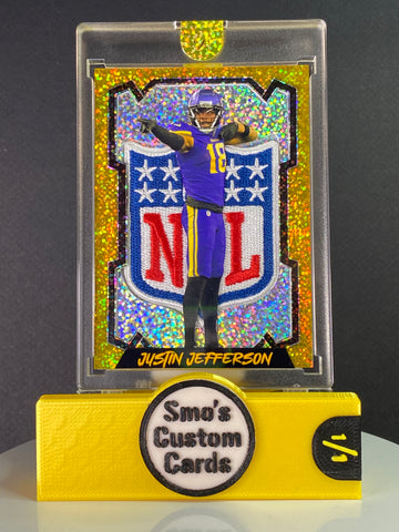 Justin Jefferson Gold Shimmer NFL Shield Patch 1/1