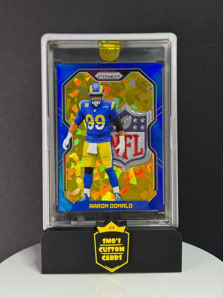 Aaron Donald Prizm Blue NFL Shield Patch 1/1