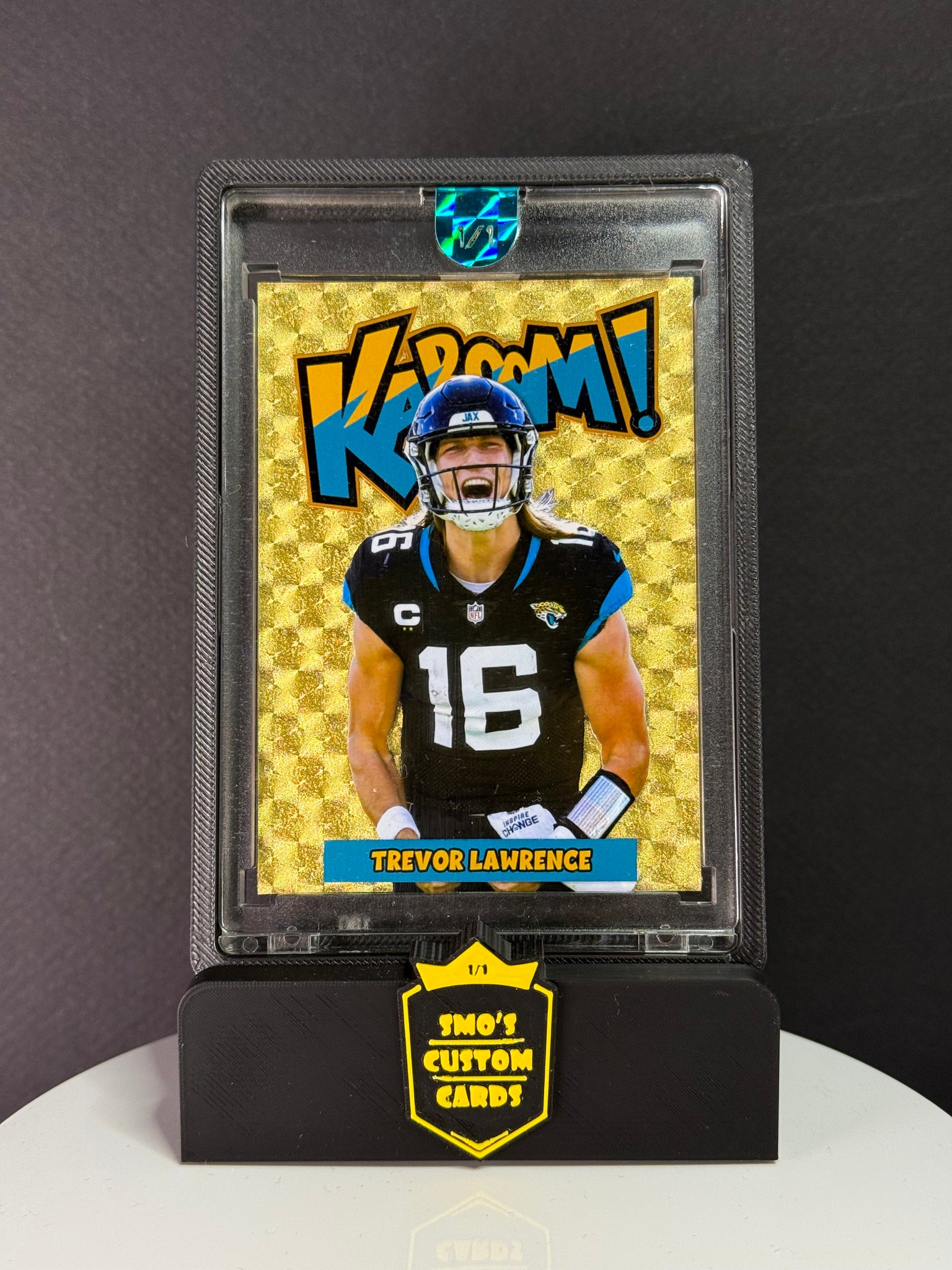 Trevor Lawrence Gold Vinyl KABOOM! 1/1 – Smo's Custom Cards