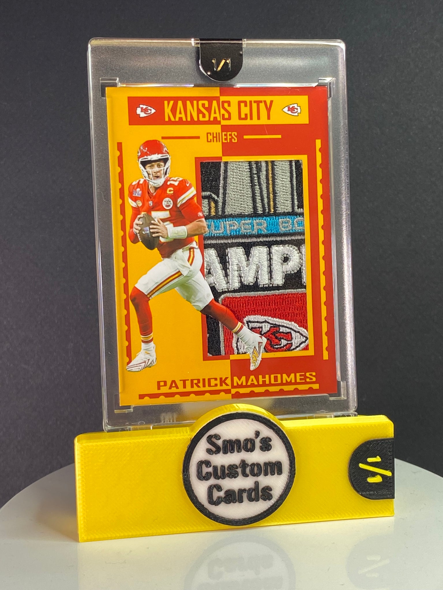 Patrick Mahomes Red Gold Split Super Bowl Champions Patch 1/1