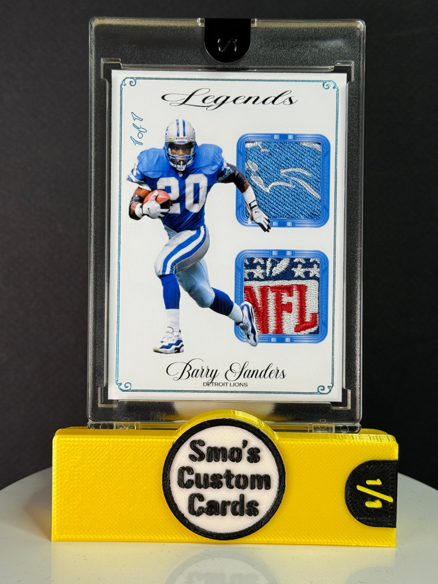 Barry Sanders Legends Dual Lions Patch NFL Shield 1/1