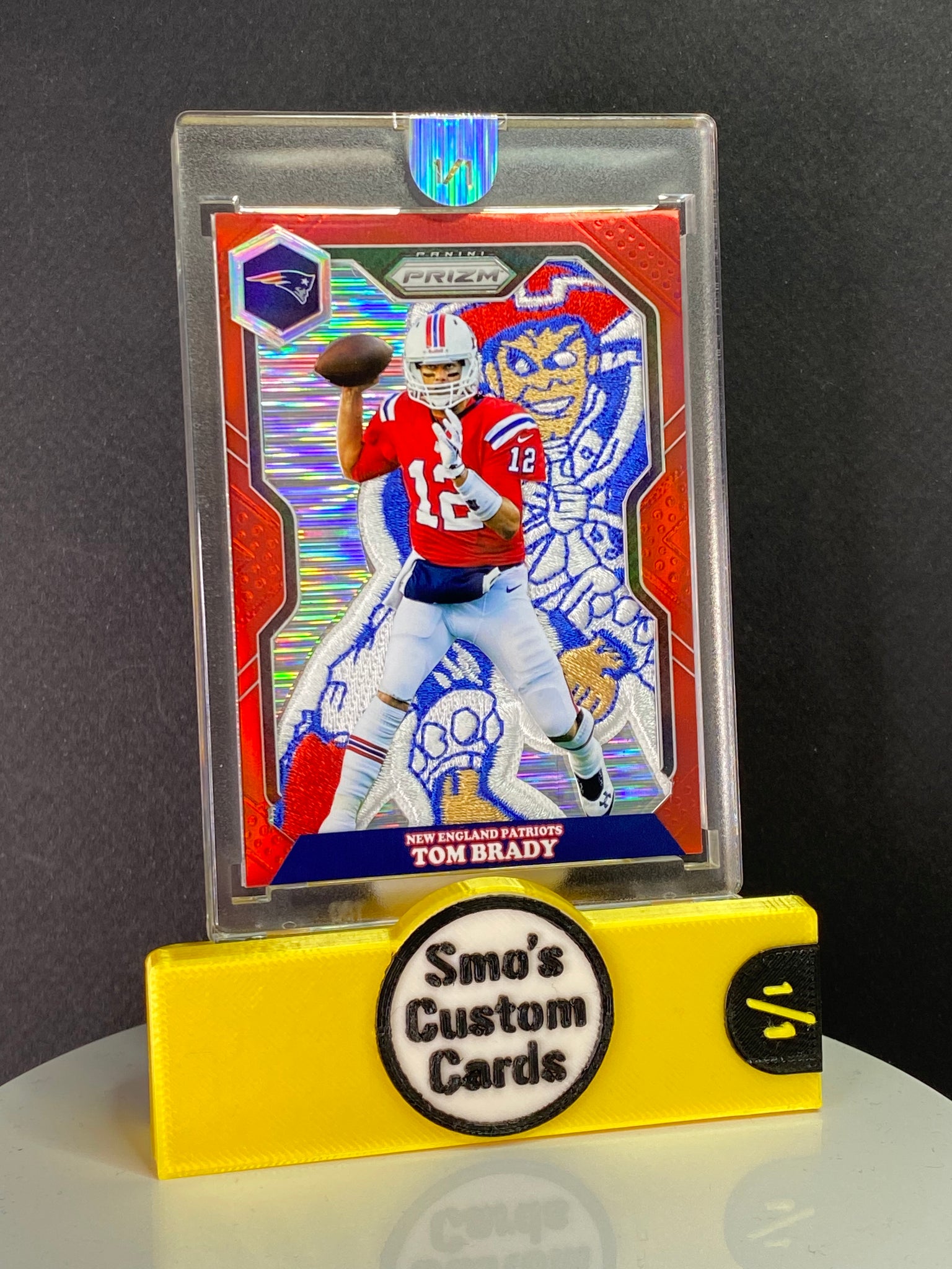 Tom Brady Prizm Red Patriots Throwback Patch 1/1