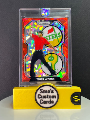 Tiger Woods Prizm Red Ice Dual Masters Patch 1/1