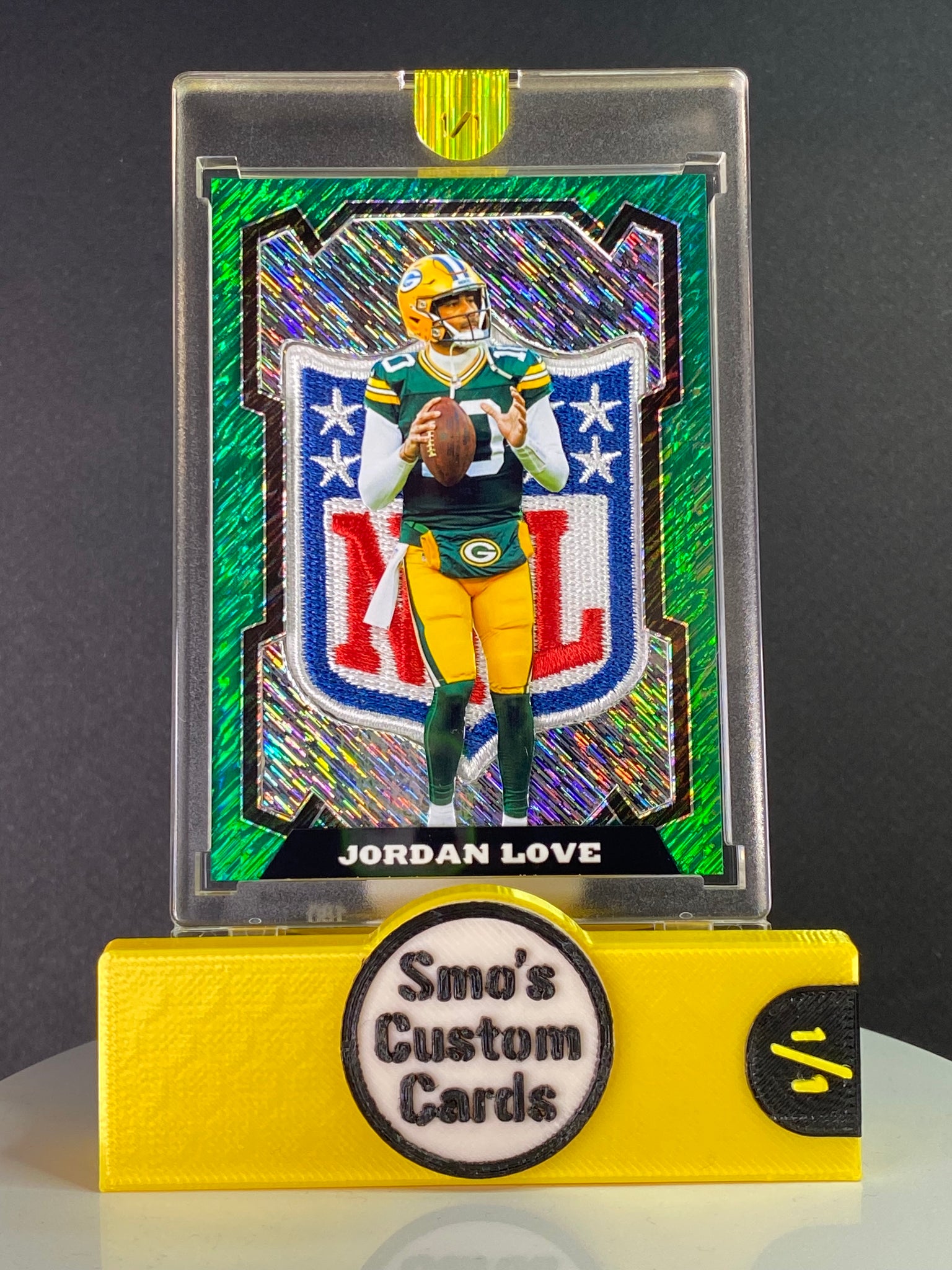 Jordan Love Green Shimmer Packers NFL Shield Patch 1/1