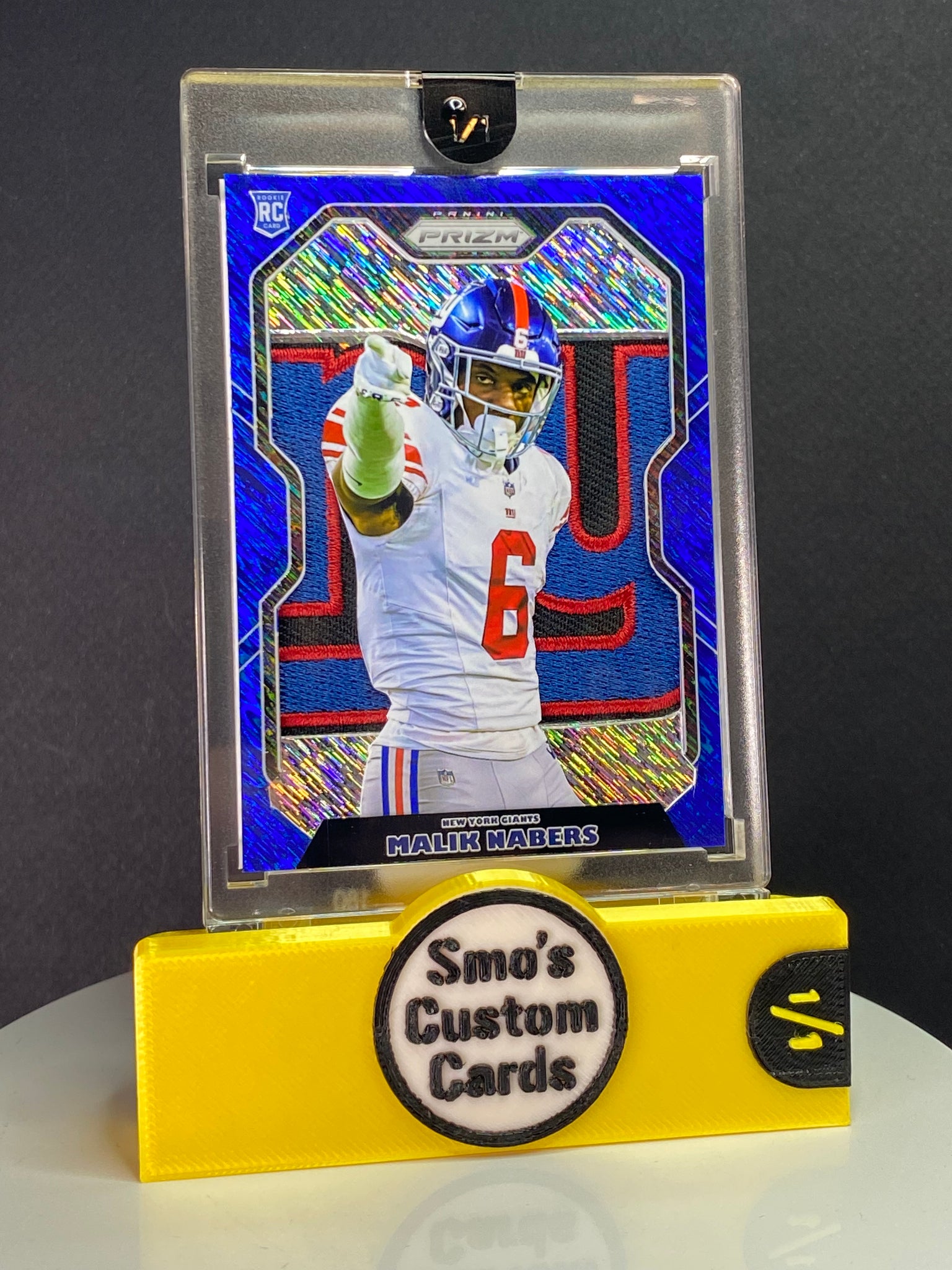 Malik Nabers Blue Shimmer RC Giants Patch 1/1