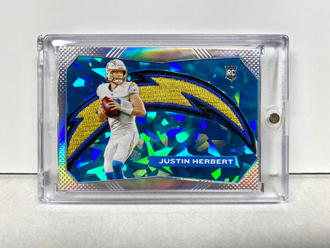 Justin Herbert Blue Cracked Ice Team Patch RC 1/1