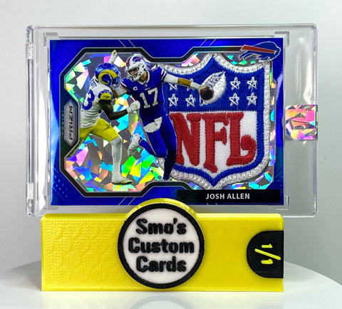 Josh Allen Prizm Blue Stiff Arm NFL Shield Patch 1/1