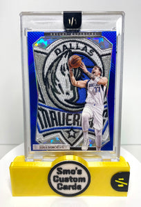 Luka Doncic Prizm Blue Cracked Ice Mavs Patch 1/1