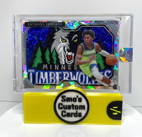 Anthony Edwards Cracked Ice Timberwolves Patch 1/1