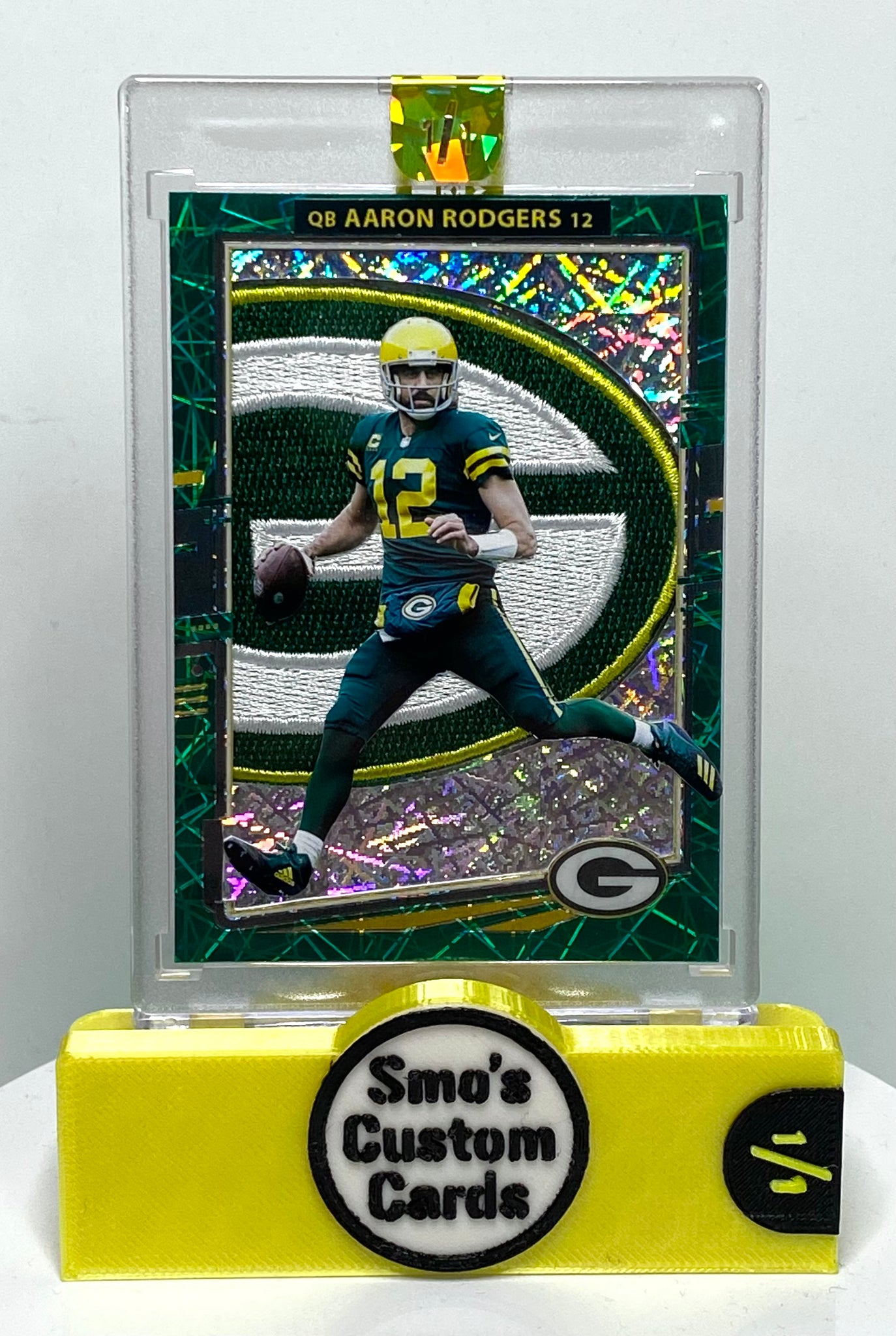 Aaron Rodgers Optic Green Lazer Packers Patch 1/1