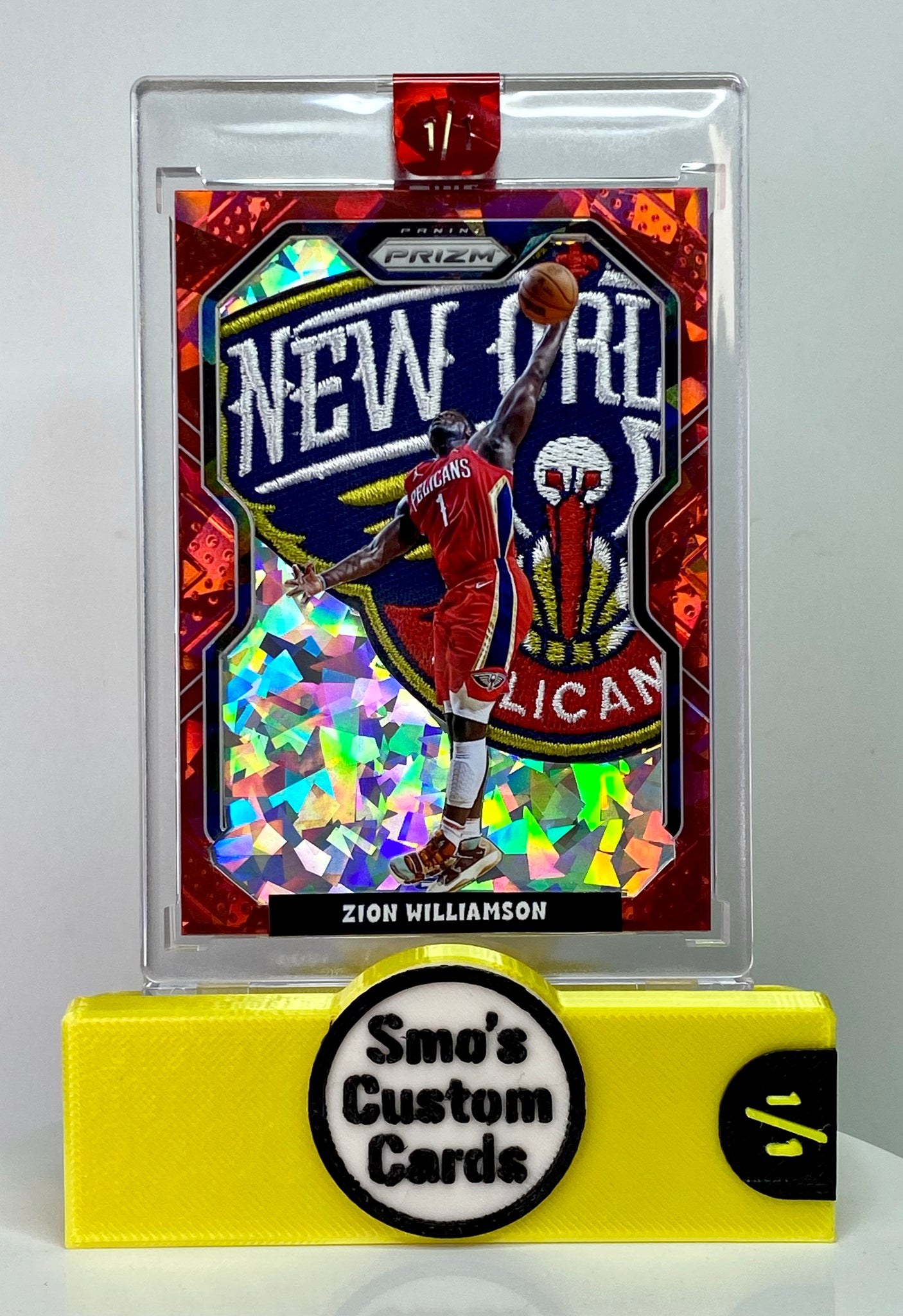 Zion Williamson Prizm Red Ice Dunk Pelicans Patch 1/1
