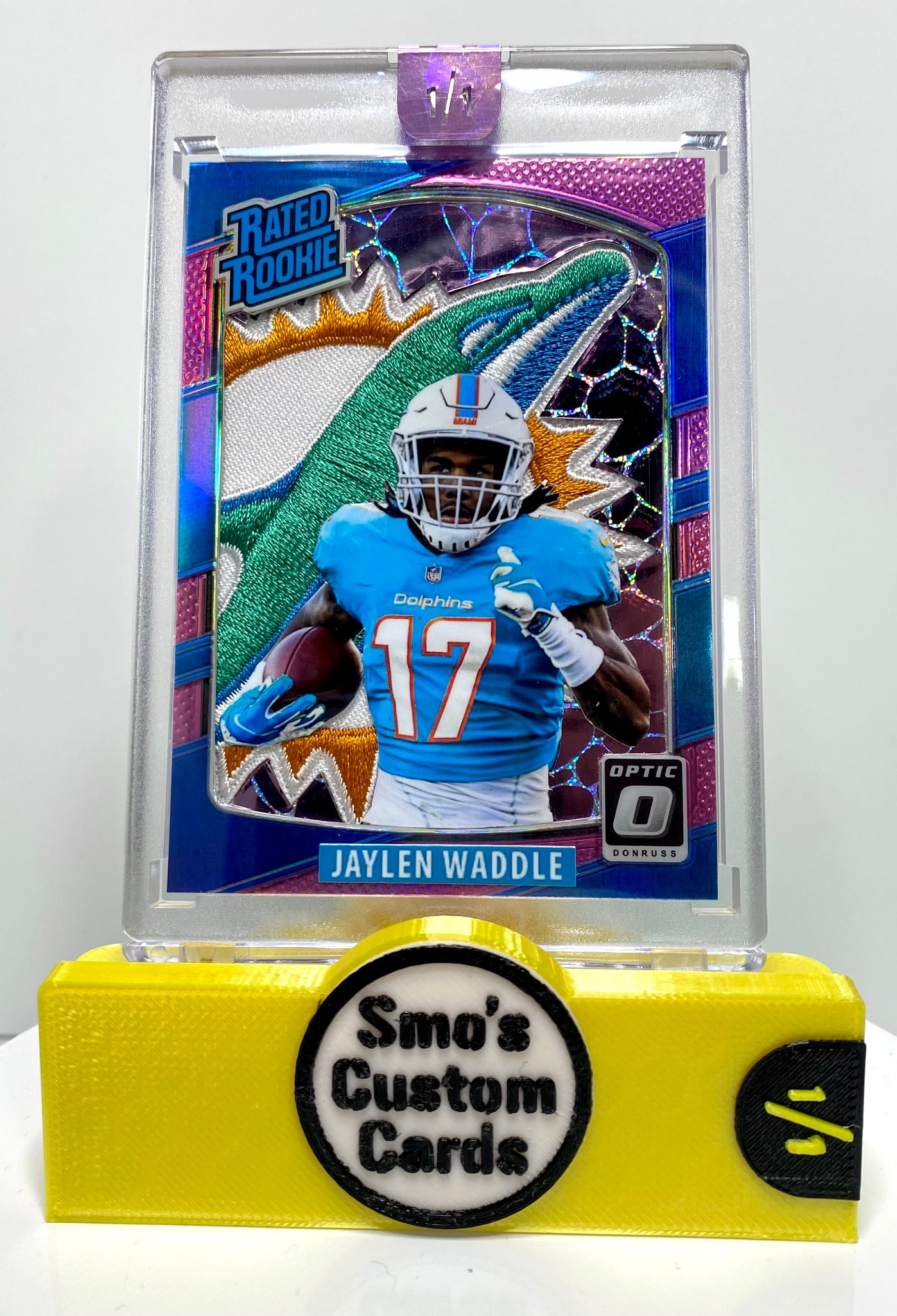 Jaylen Waddle Pink Optic Rated Rookie Dolphins Patch 1/1