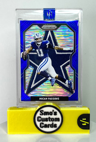 Micah Parsons Prizm Blue Scoop and Score Cowboys Patch 1/1