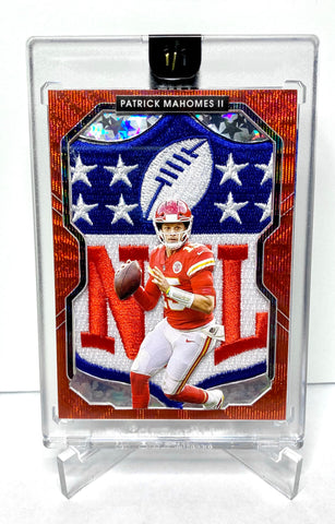 Patrick Mahomes Red Wave NFL Shield 1/1