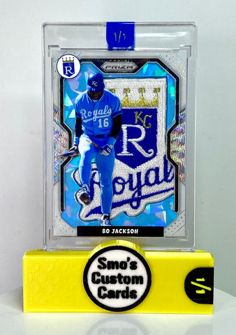 Bo Jackson Prizm White Wave Bat Break Vintage Royals Patch 1/1