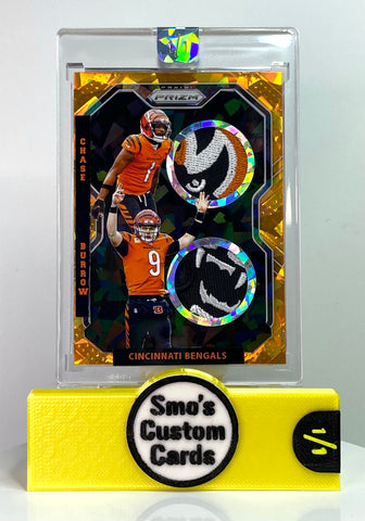 Burrow / Chase Prizm Orange Ice Dual Bengals Patch 1/1