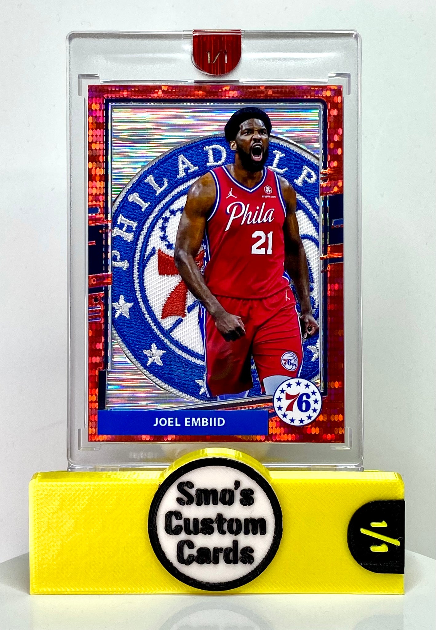 Joel Embiid Optic Red Pulsar 76ers Team Patch 1/1