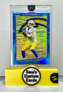 Justin Herbert Spike Optic Blue Gold Shimmer Chargers Patch 1/1