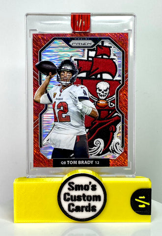 Tom Brady Prizm Red Shimmer 100k Passing Yards Tampa Bay Bucs Ship Patch 1/1