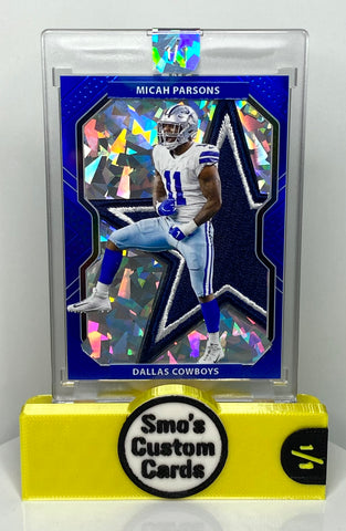 Micah Parsons Prizm Blue Cracked Ice Cowboys Patch 1/1