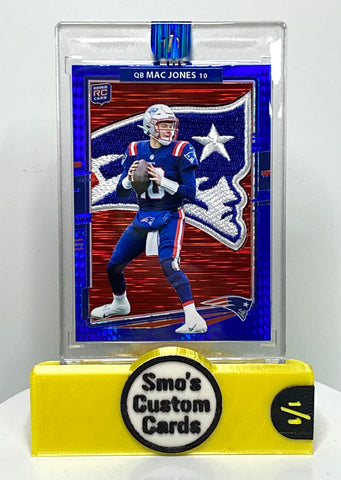 Mac Jones Blue Hyper Optic Red Shimmer RC Patriots Patch 1/1