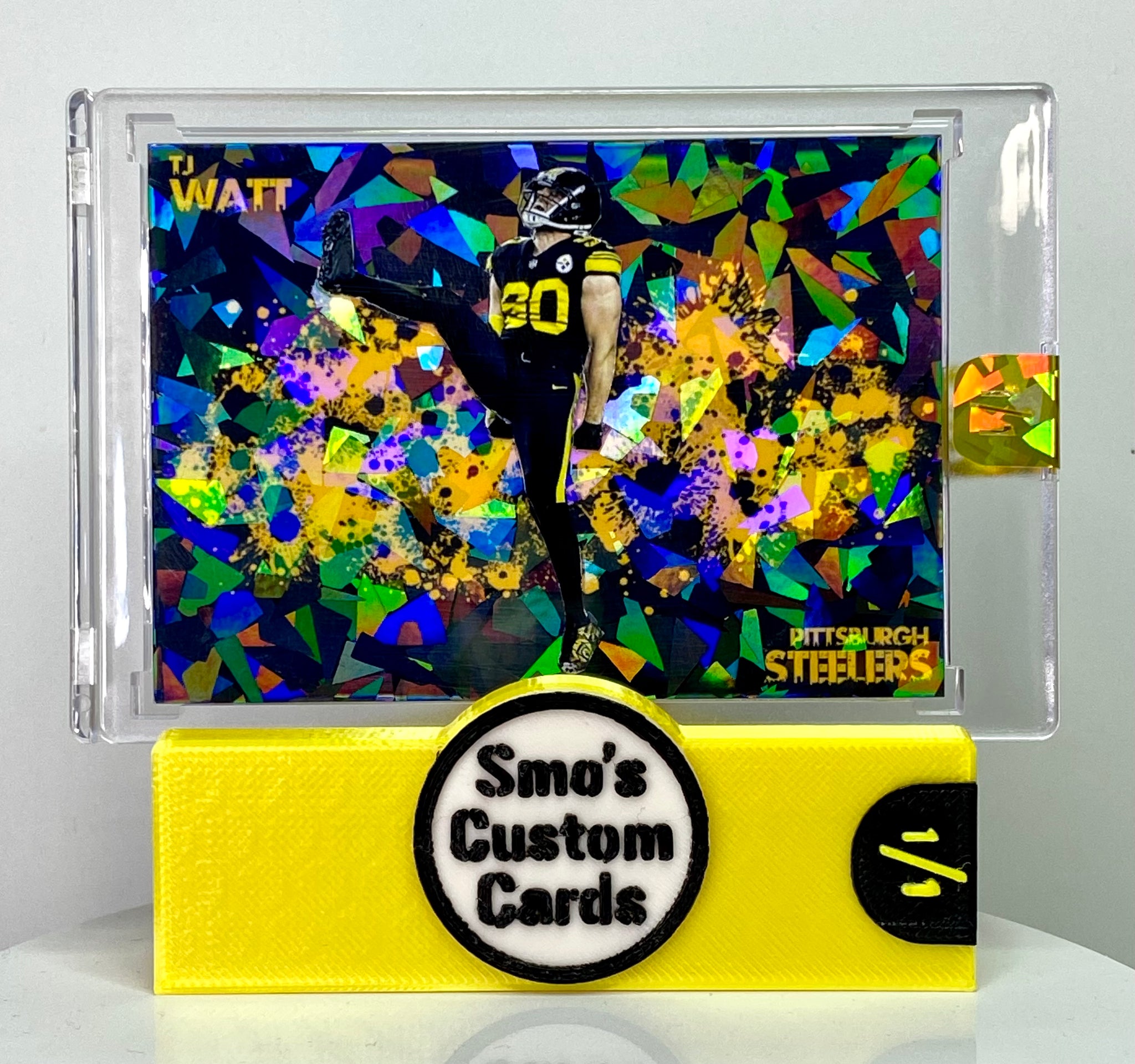 TJ Watt Black Colorburst Sack Kick Custom 1/1