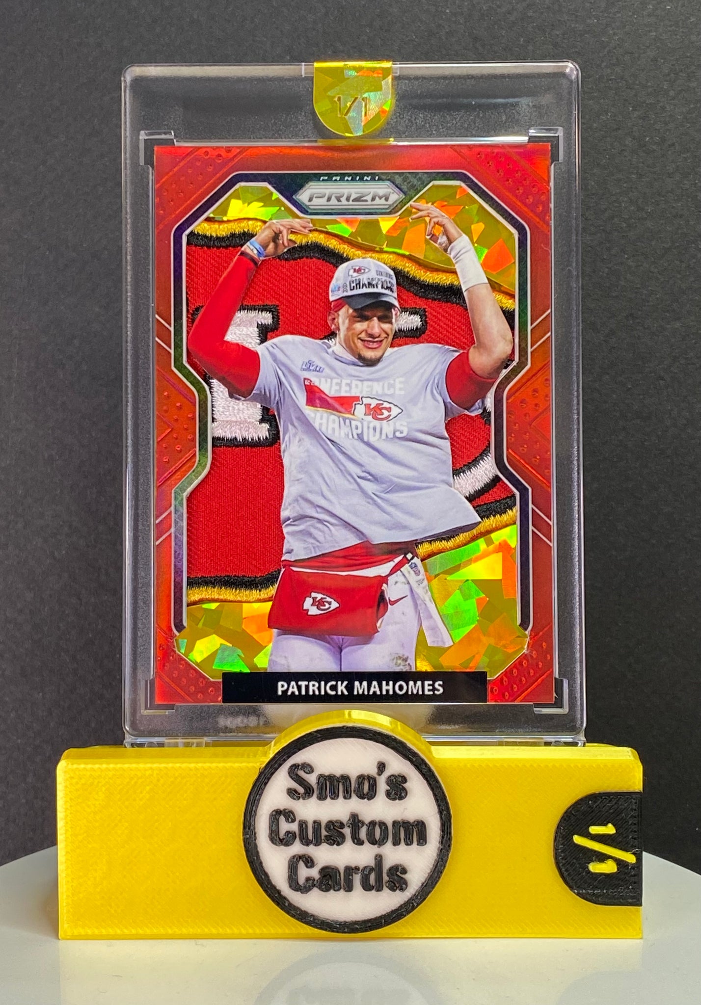 Patrick Mahomes Prizm Red AFC Champions Chiefs Team Patch 1/1