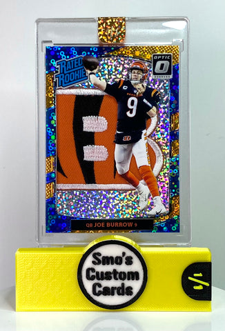 Joe Burrow Optic Rated Rookie Orange Disco Bengals Patch 1/1