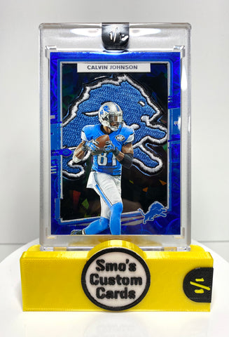 Calvin Johnson Blue Scope Black Ice Lions Patch 1/1