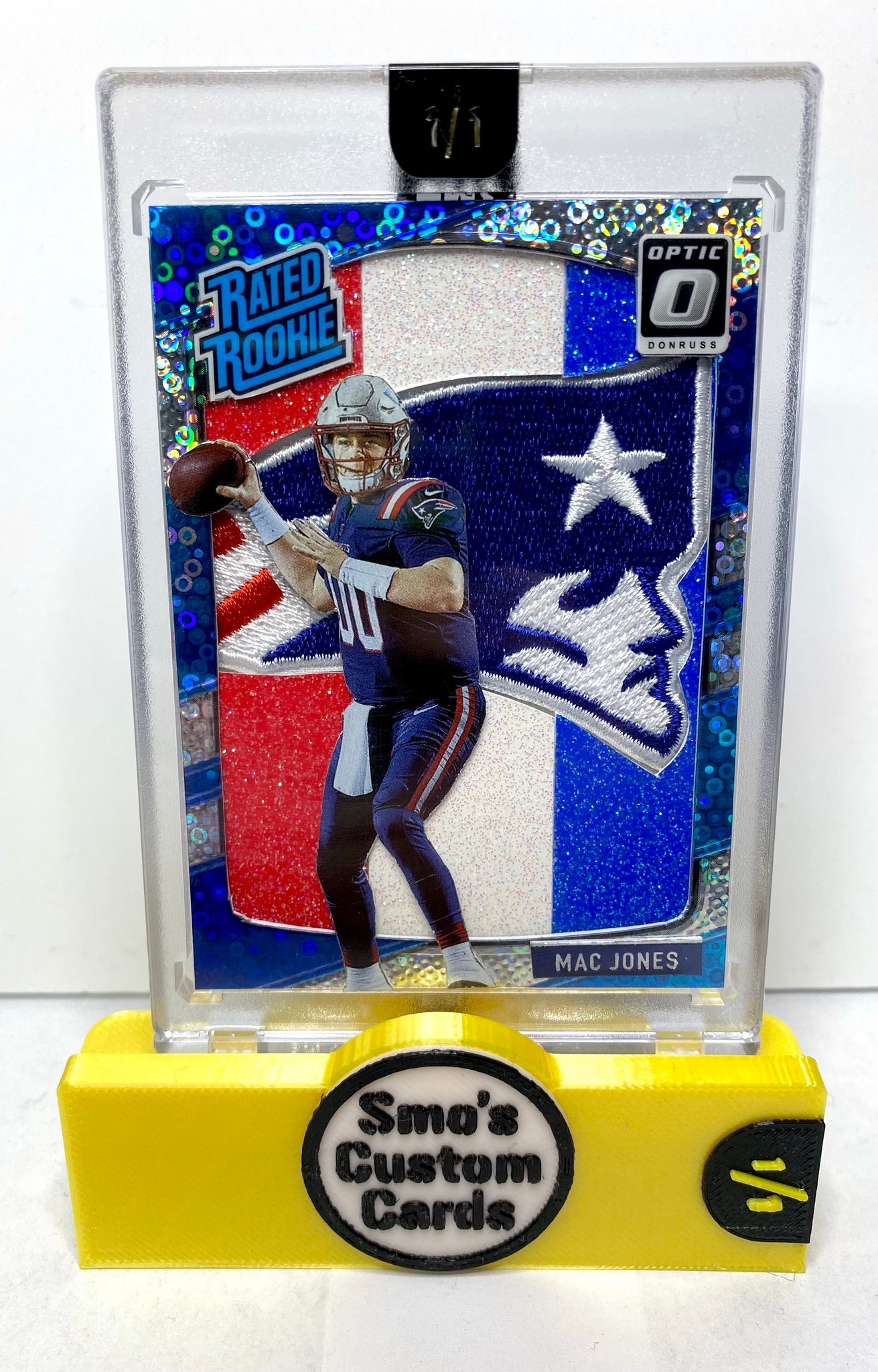 Mac Jones Red White Blue Optic Rated Rookie Patriots Patch 1/1