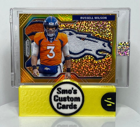 Russell Wilson Prizm Orange Broncos Patch 1/1