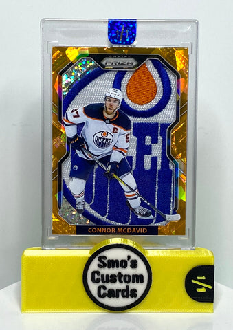 Connor McDavid Prizm Orange Ice Edmonton Oilers Patch 1/1