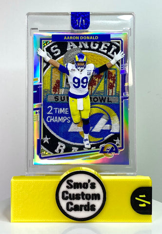 Aaron Donald Optic Holo Super Bowl Celebration Super Bowl Champion Patch 1/1