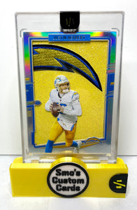 Justin Herbert Holo Yellow Glitter Chargers Patch 1/1